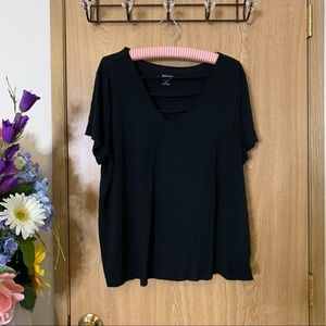 Mossimo Black Strappy Front V-neck shirt XXL
